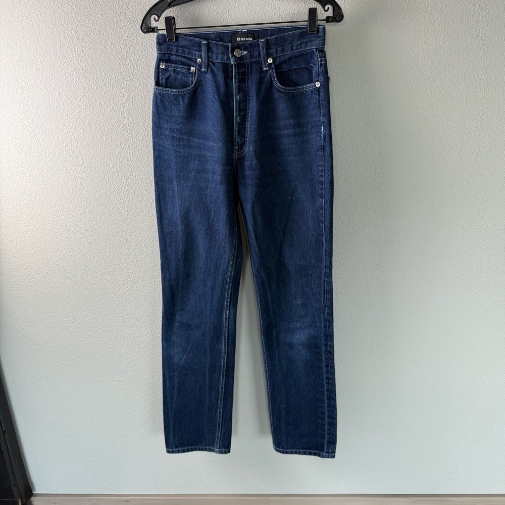 EB DENIM High Rise Straight Leg Jeans Midnight Casual Women’s Size 26 - Picture 2 of 13